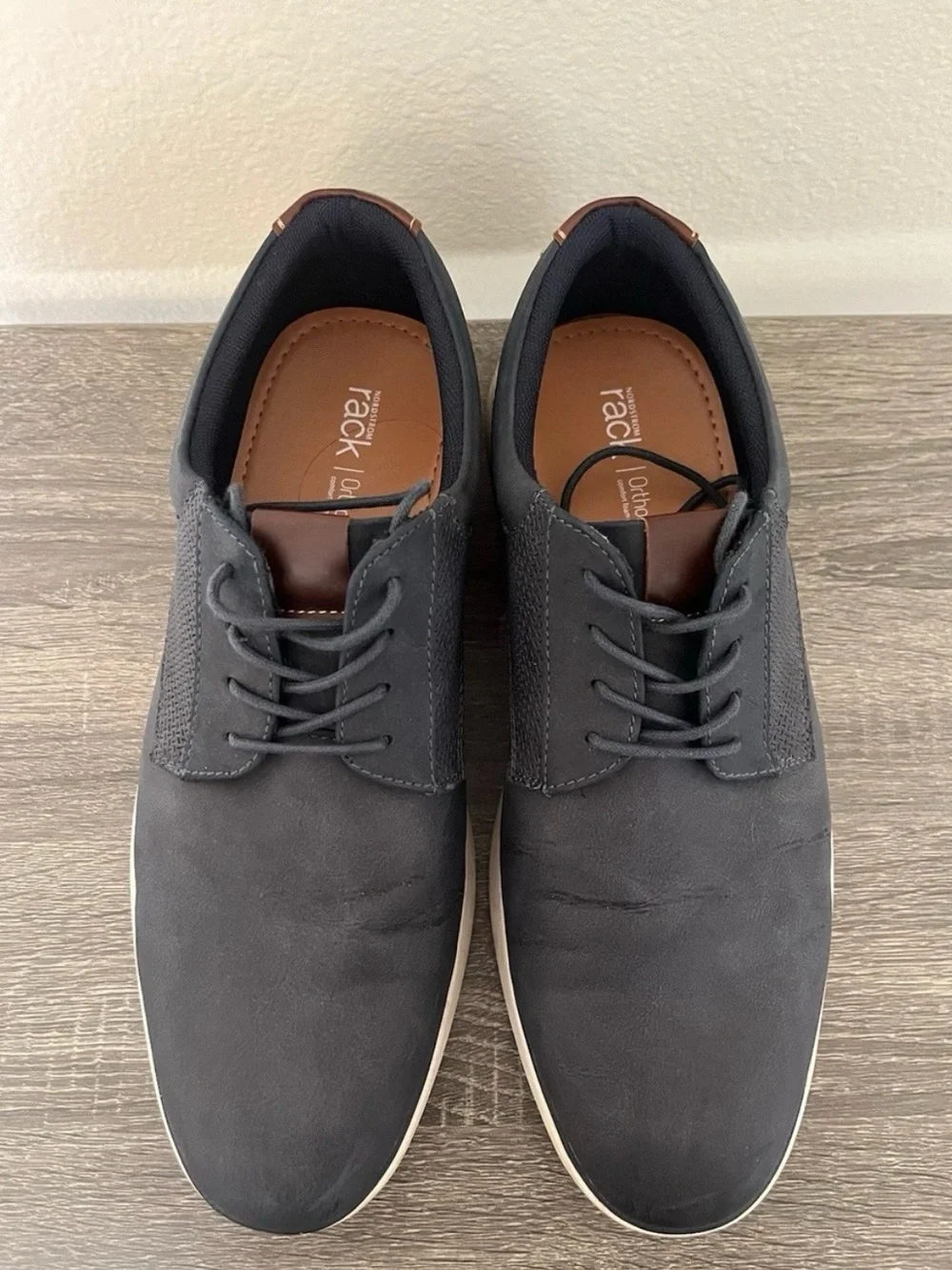 Nordstrom Rack Men's Ortholite Dress Lace Tie Shoes Gray Blue Size 11.5